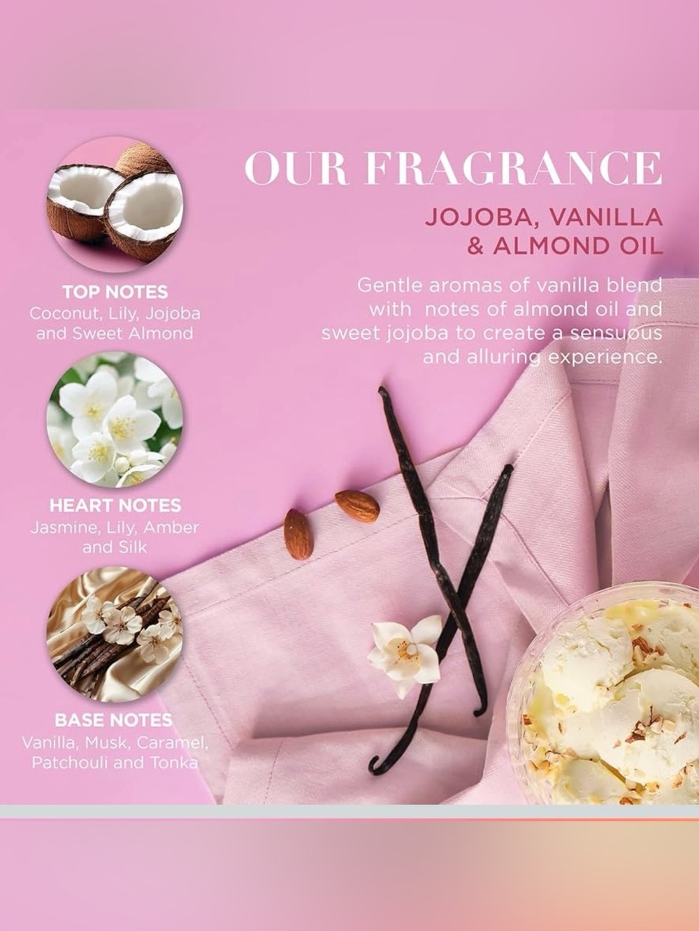 Baylis & Harding Jojoba, Vanilla & Almond Oil Signature Collection with gift box - Picture 3 of 6